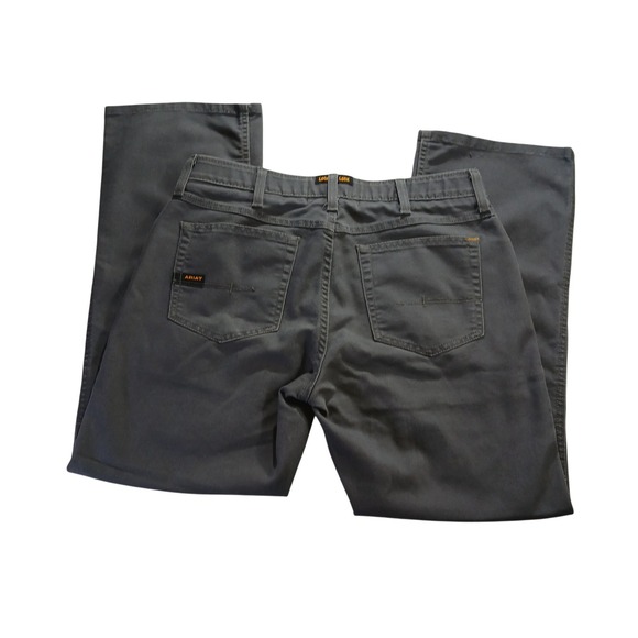 Ariat Rebar M4 Low Rise Boot Cut Work Pants Mens 32x32 Grey Canvas Tough Durable